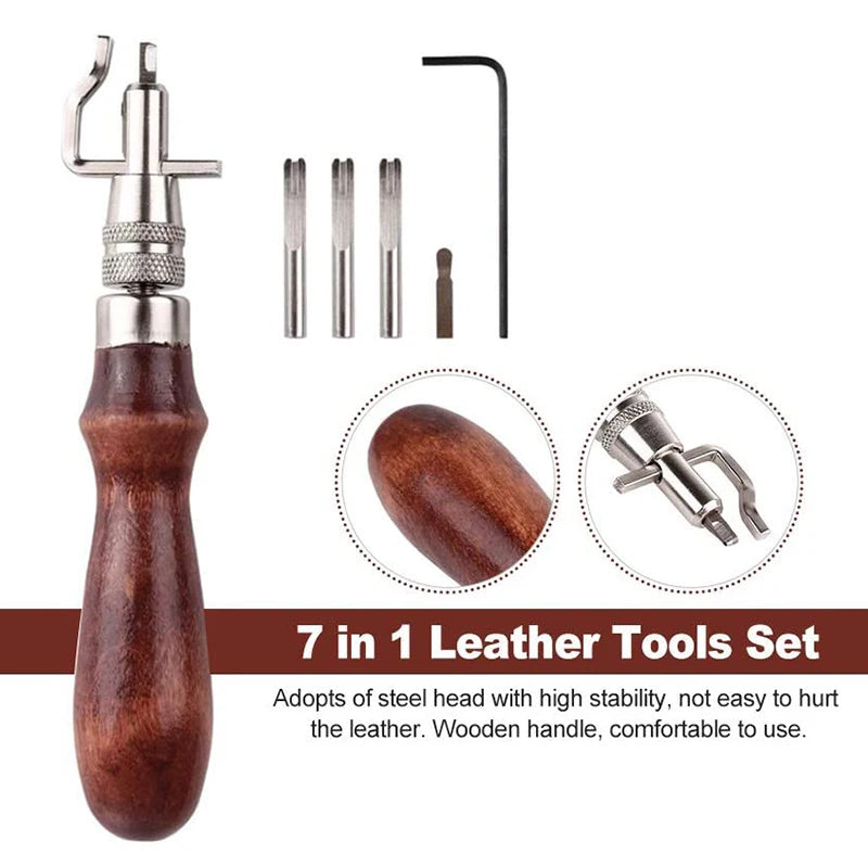 Adjustable Leather Edge Stitching Groover Leathercraft Tool Digging Sharp Knife Groover Kit Leather Craft Shovel Device