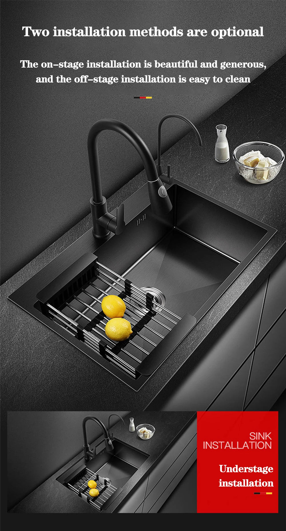 DQOK Stainless Steel Kitchen Sink Slot Dish Basin Kitchen Sink Drain Basket And Drain Pip Rectangular