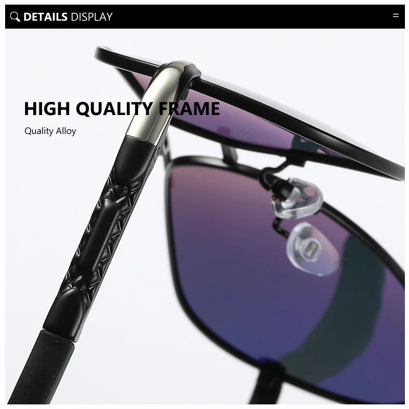 AOWEAR Aviation Luxury Sunglasses Men Polarized Oversized Driving Mirror Glasses Male Brand Designer Retro Eyewear with Case