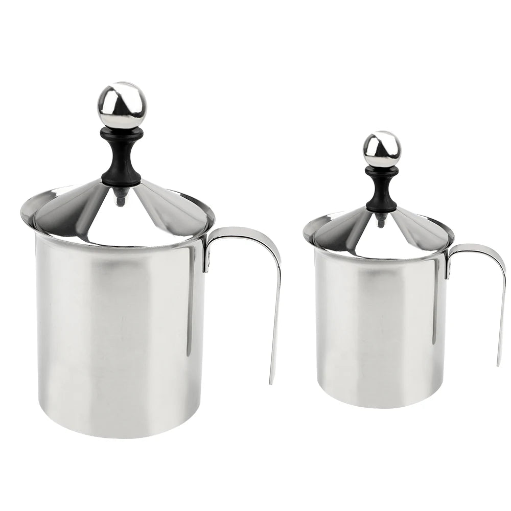 Stainless Steel Double Mesh Milk Creamer Milk Foam Mesh Coffee Foamer Manual Milk Frother Kitchen Tools 400/800ML