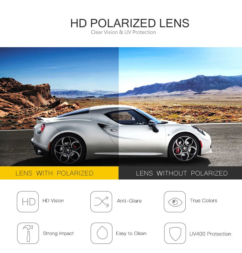 AOWEAR Aviation Luxury Sunglasses Men Polarized Oversized Driving Mirror Glasses Male Brand Designer Retro Eyewear with Case