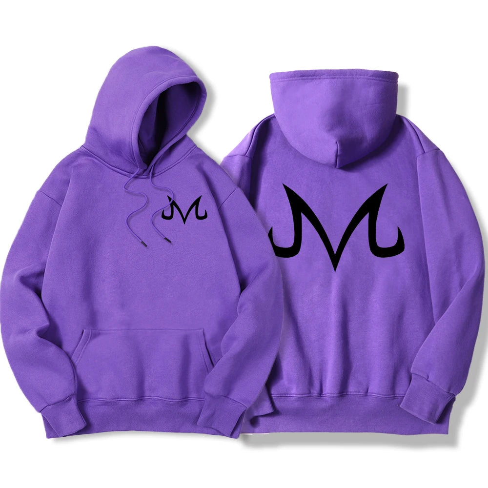 Japan Anime Letter M Logo Printed Hoody Mens Casual Streetpullover Casual Oversized Sweatshirt Fleece Pocket Warm Clothes Men'S