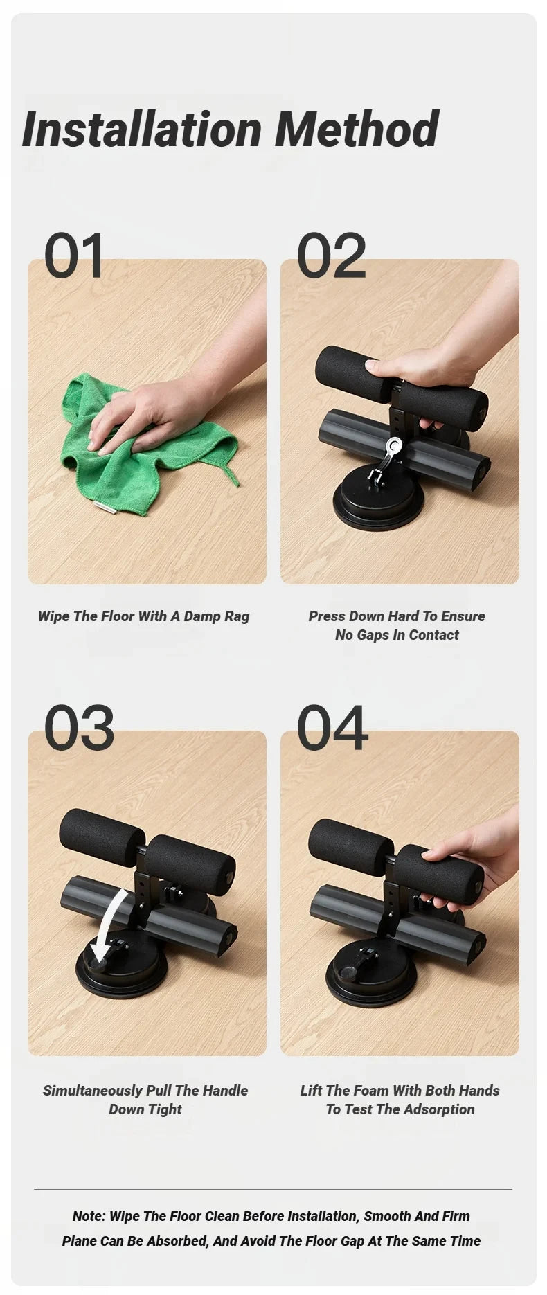 Abdominal Sit Up Equipment Suction Cups Ankle Support Workout Fitness Adjustable Sports Physical Exercise Aids Home Indoor