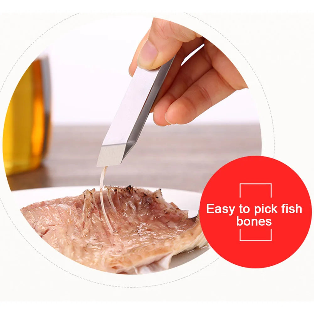 Pig Fur Hair Pliers Fish Meat Bone Clip 304 Stainless Steel Flat Mouth Tweezers Feather Removal Household Kitchen Cooking Gadget