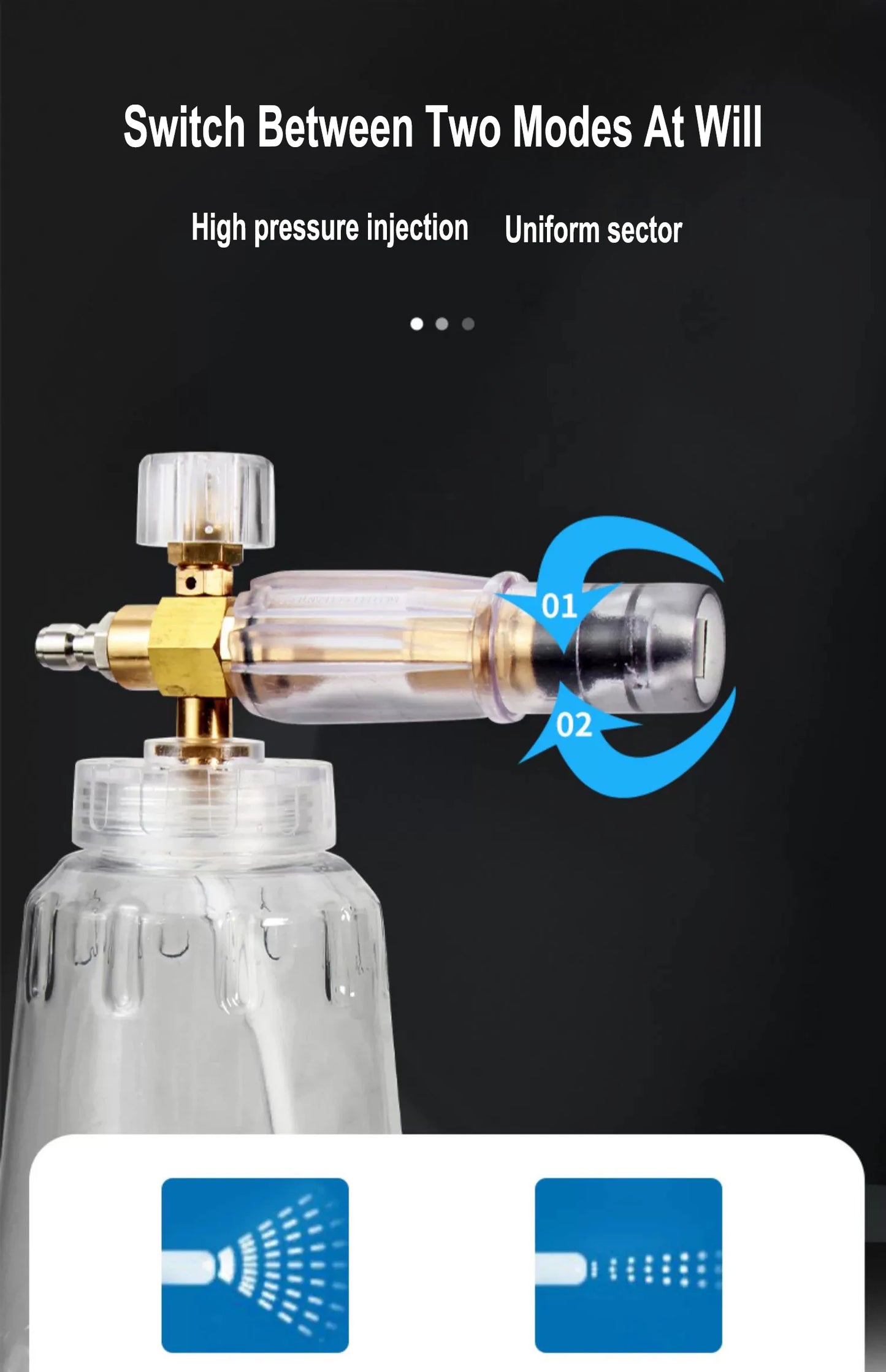 Pressure Washer Foam Cannon Gun with 1/4 Inch Quick Connect and Adjustable Nozzle Car Wash Sprayer with 1 L Bottle