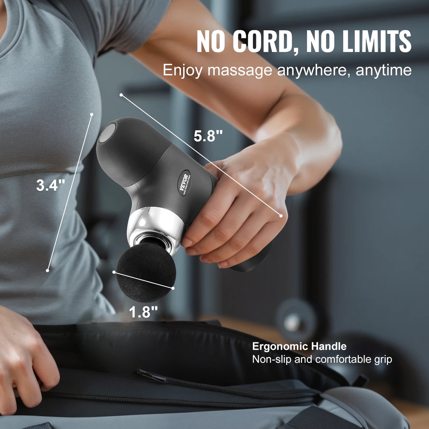 VEVOR Mini Massage Gun Deep Tissue Percussion Muscle Massage Gun Portable for Athletes Small Massage Gun Handheld for Relief