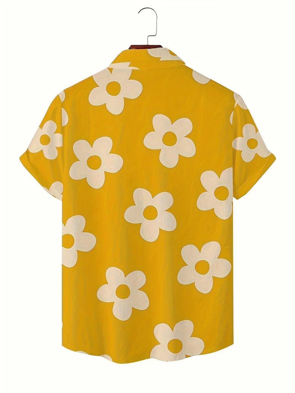 Flower 3D Printed Hawaiian Shirt Summer Beach Vacation Casual Men's Short Sleeve Tops Daily Fashion Loose Oversized Lapel Shirt