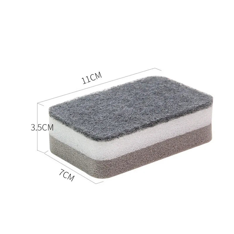 5Pcs Double-sided Cleaning Spongs Household Scouring Pad Kitchen Wipe Dishwashing Sponge Cloth Dish Cleaning Towels Accessories