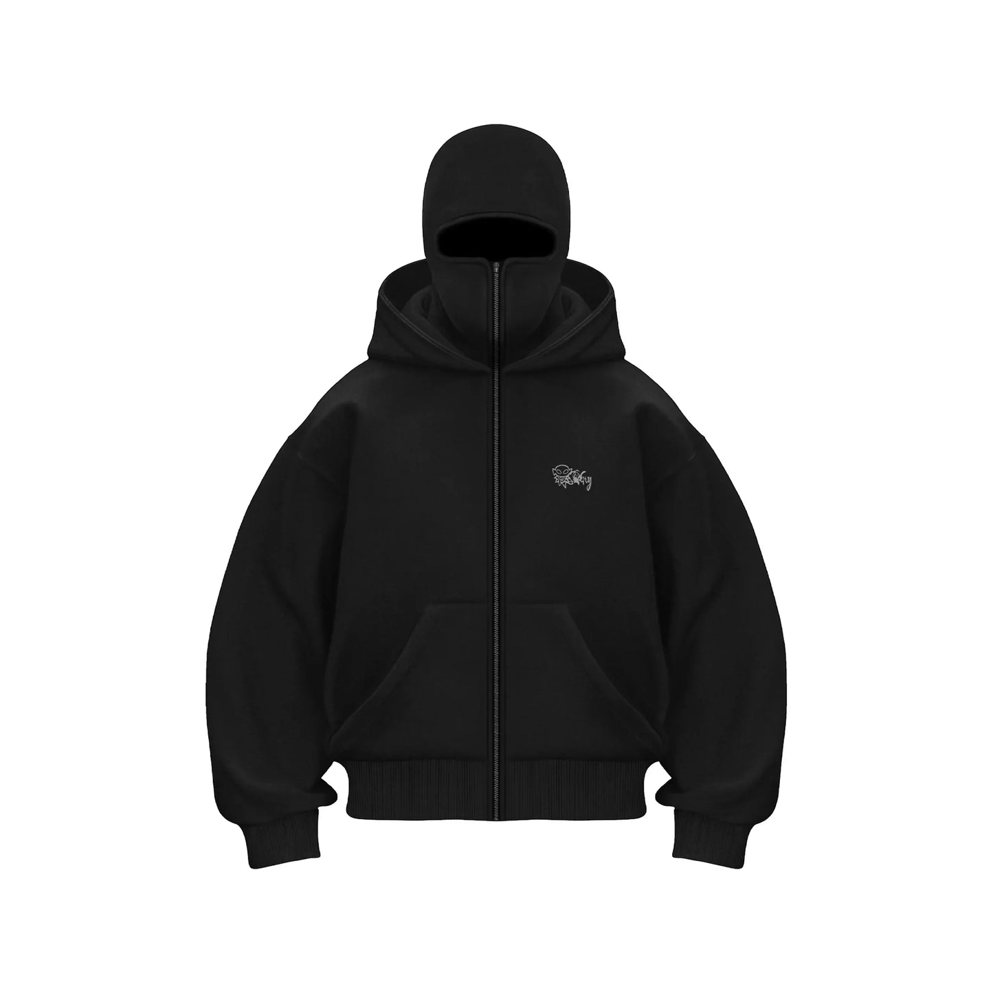 Y2K Zip up Hoodie vintage Double Hat resistant Gothic Printing Oversized Hoodie Men Women Hip hop Fashion Streetwear Jacket top