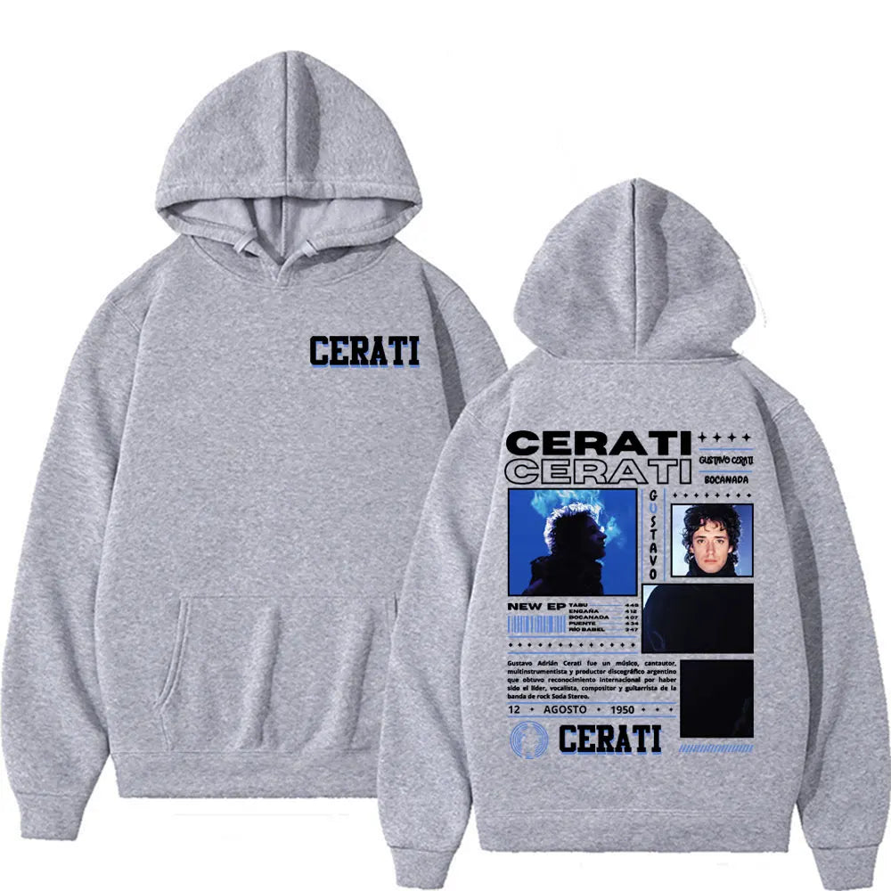 Rapper Gustavo Cerati Tour 2025 Graphic Sweatshirts Men Women Cool Harajuku Pop Music Hoodies Fashion Casual Oversized Pullovers