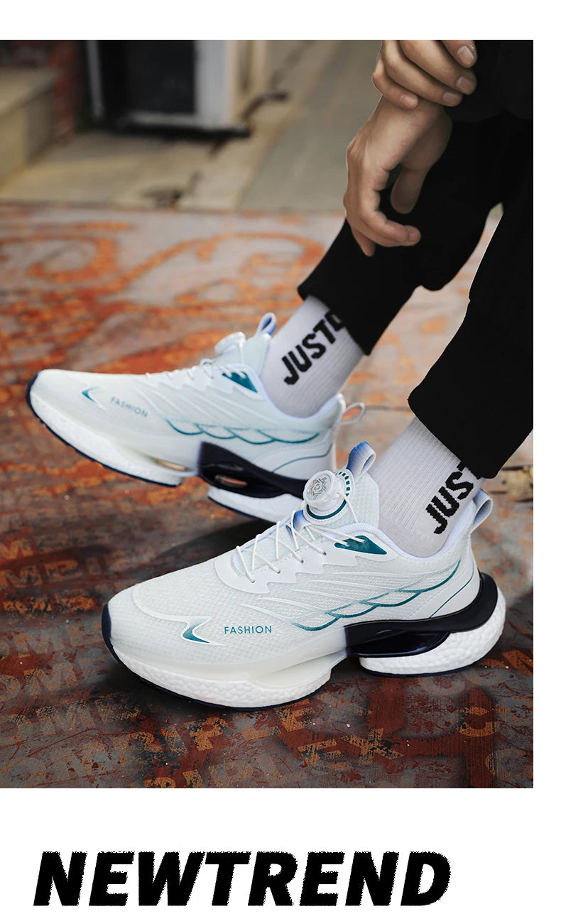 Men Casual Mesh Sneakers 2024 New Autumn Men Fashion Running Shoes Twist Buckle Non-slip Breathable Outdoor Soft Sport Shoes