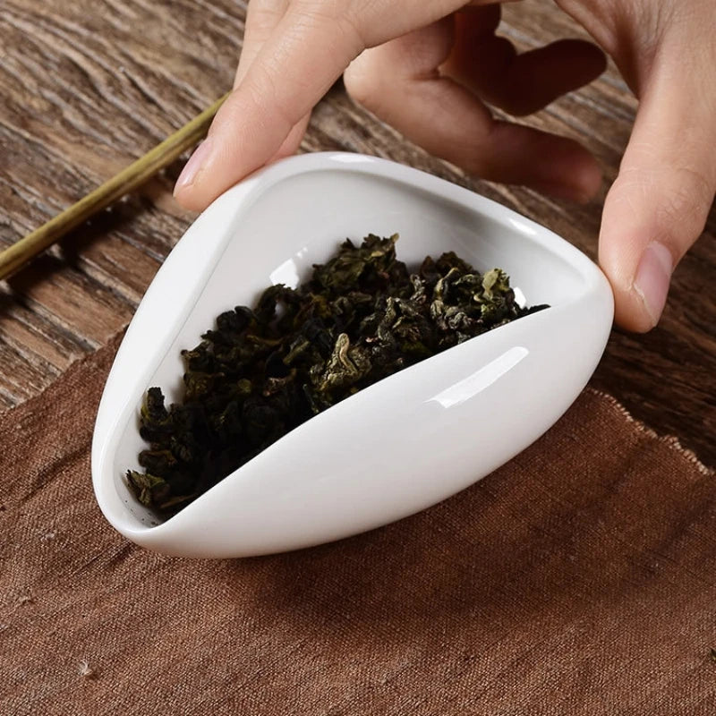 Coffee Bean Measuring Cup Ceramic Weighing Tray Coffee Powder Dosage Tray Suitable for Home Cafe Simple Coffee Tray Accessories