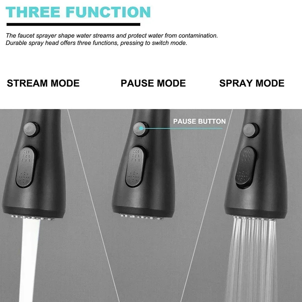 Kitchen Pull Out Faucet Sprayer Nozzle ABS Durable Water Saving Bathroom Basin Sink Shower Spray Head Multifunction Pull Head