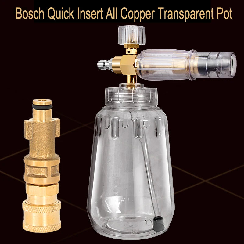 Pressure Washer Foam Cannon Gun with 1/4 Inch Quick Connect and Adjustable Nozzle Car Wash Sprayer with 1 L Bottle
