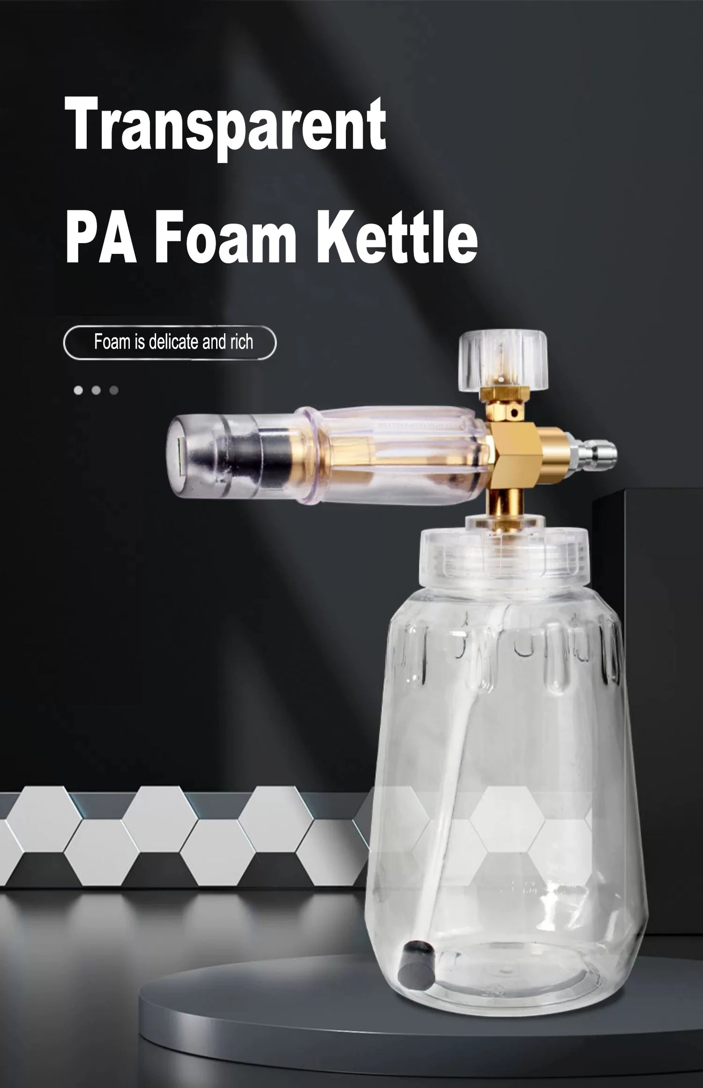 Pressure Washer Foam Cannon Gun with 1/4 Inch Quick Connect and Adjustable Nozzle Car Wash Sprayer with 1 L Bottle