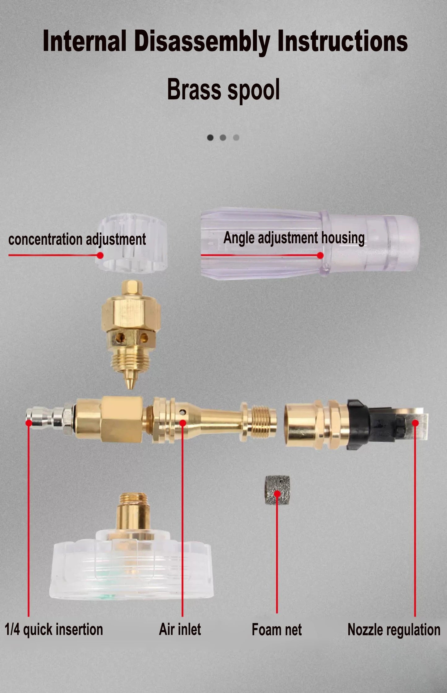 Pressure Washer Foam Cannon Gun with 1/4 Inch Quick Connect and Adjustable Nozzle Car Wash Sprayer with 1 L Bottle