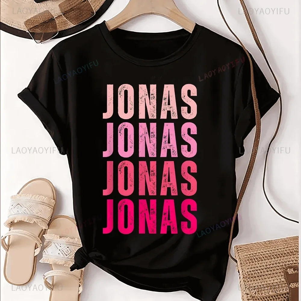 JONAS Classic Printed T-shirt Top JONAS BROTHERS Unisex Trend Harajuku Short Sleeve Unisex Shirt Graphic Oversized T-shirt