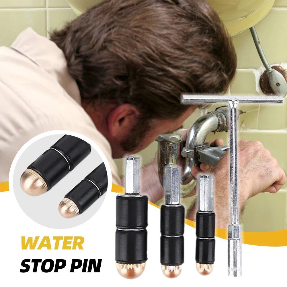 Hot-melt Water Stop Pin Kitchen Bathroom Repair Plumbing Tool Hot Melt Stopper Accessories Water Pipe Repair with Rubber Cover