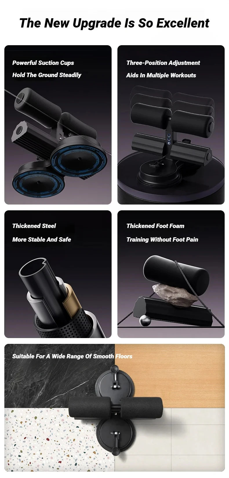 Abdominal Sit Up Equipment Suction Cups Ankle Support Workout Fitness Adjustable Sports Physical Exercise Aids Home Indoor