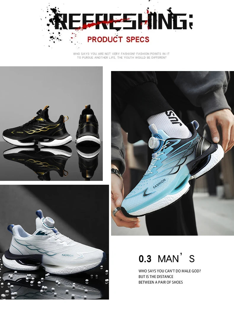 Men Casual Mesh Sneakers 2024 New Autumn Men Fashion Running Shoes Twist Buckle Non-slip Breathable Outdoor Soft Sport Shoes