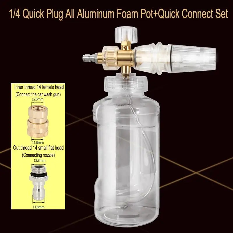 Pressure Washer Foam Cannon Gun with 1/4 Inch Quick Connect and Adjustable Nozzle Car Wash Sprayer with 1 L Bottle