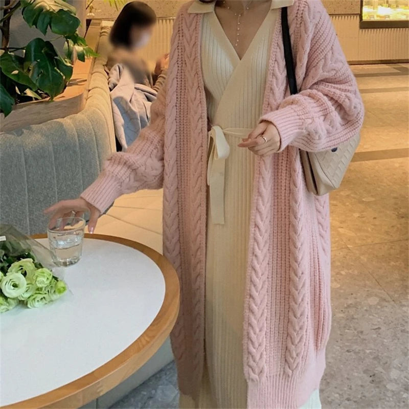 Women Sweater Cardigans Autumn Winter Knitted Jackets Korean Loose Oversized Long Sleeve Elegance Sweet Casual Coats New Basics