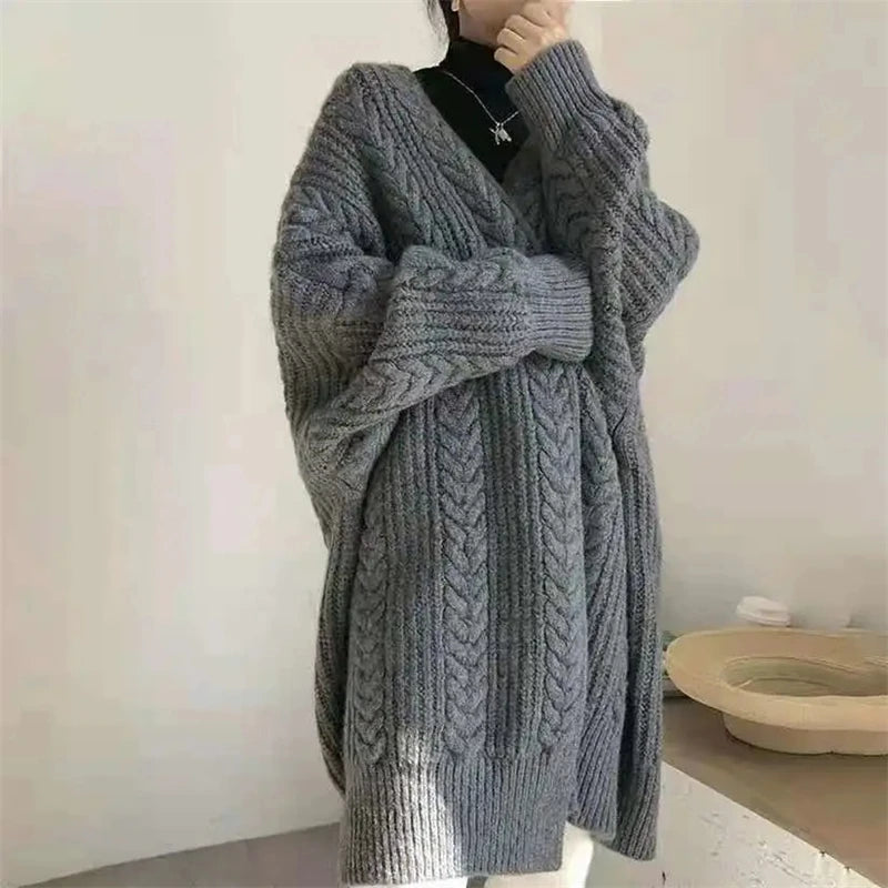 Women Sweater Cardigans Autumn Winter Knitted Jackets Korean Loose Oversized Long Sleeve Elegance Sweet Casual Coats New Basics