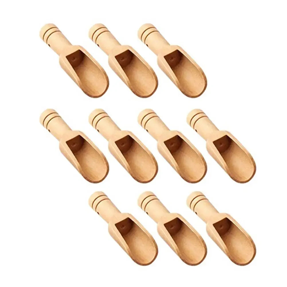 1 pc Wooden Handle Small Salt Shovel Scoop Teaspoon Ground Milk Powder Coffee Scoops Condiment Spoon