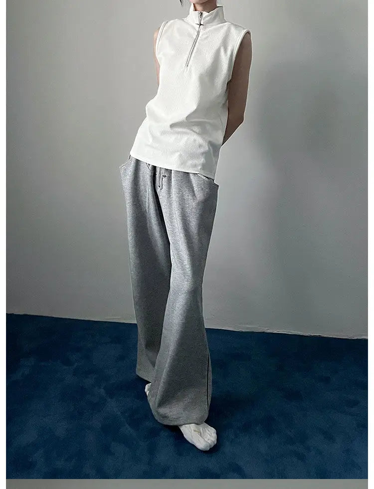 Oversized T Shirts Women Clothing Turtleneck Sleeveless Zipper Y2k Tops 2025 Ropa Mujer Summer Tees Casual Fashion Black T-shirt