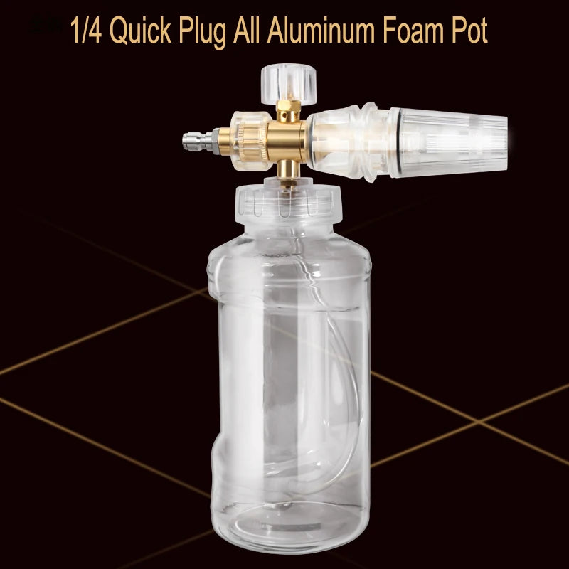 Pressure Washer Foam Cannon Gun with 1/4 Inch Quick Connect and Adjustable Nozzle Car Wash Sprayer with 1 L Bottle
