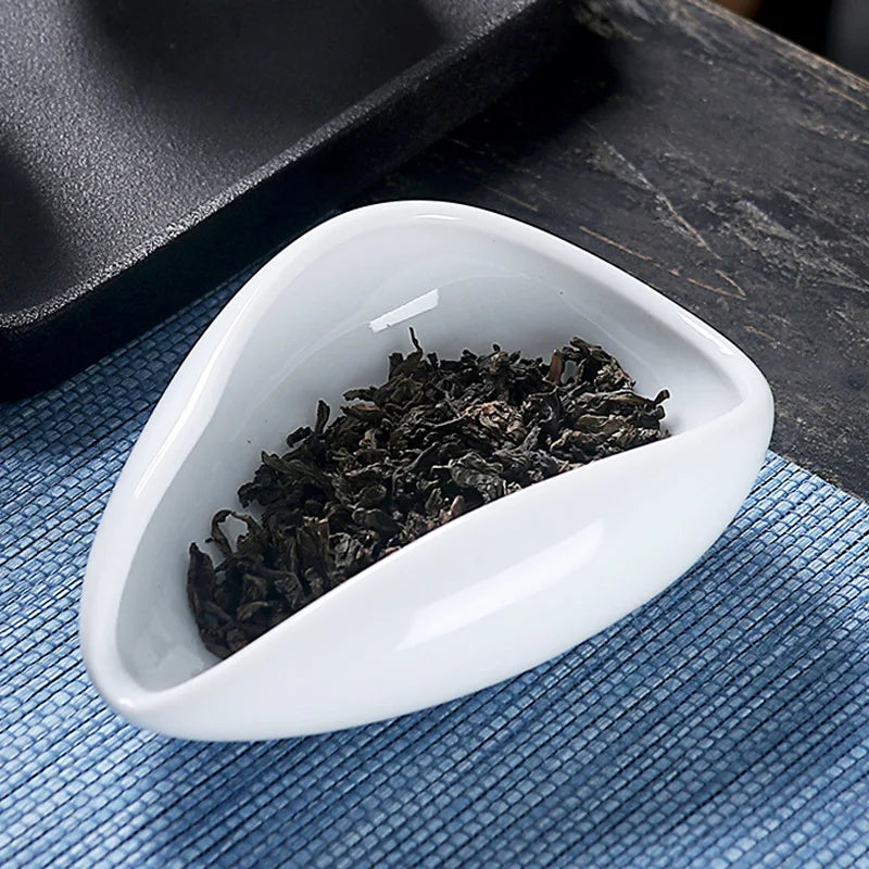 Coffee Bean Measuring Cup Ceramic Weighing Tray Coffee Powder Dosage Tray Suitable for Home Cafe Simple Coffee Tray Accessories