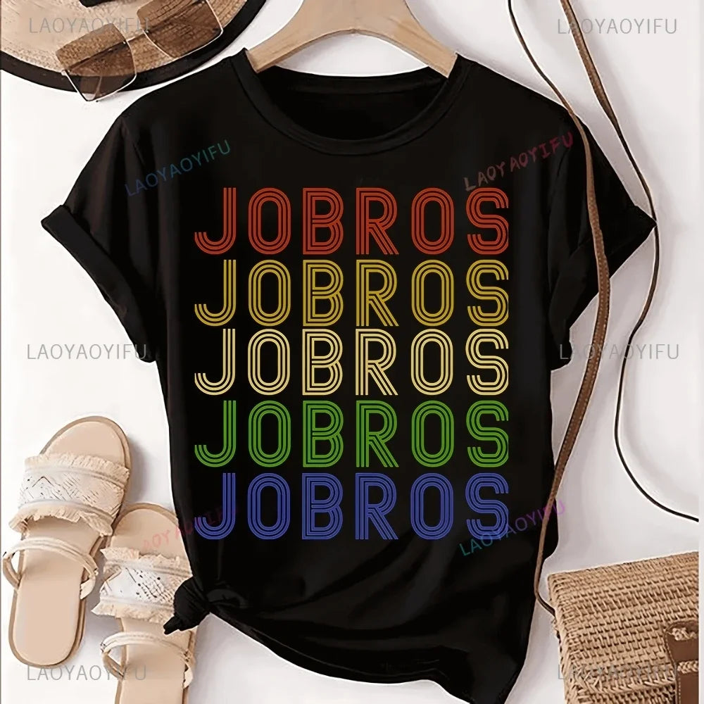 JONAS Classic Printed T-shirt Top JONAS BROTHERS Unisex Trend Harajuku Short Sleeve Unisex Shirt Graphic Oversized T-shirt