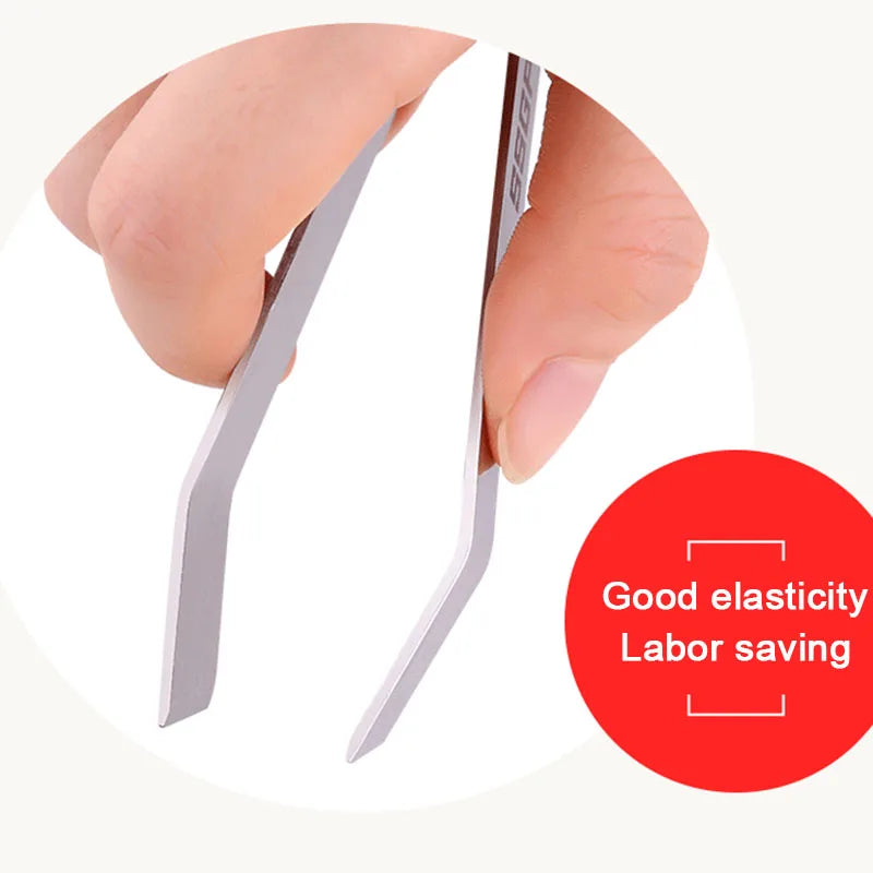 Pig Fur Hair Pliers Fish Meat Bone Clip 304 Stainless Steel Flat Mouth Tweezers Feather Removal Household Kitchen Cooking Gadget