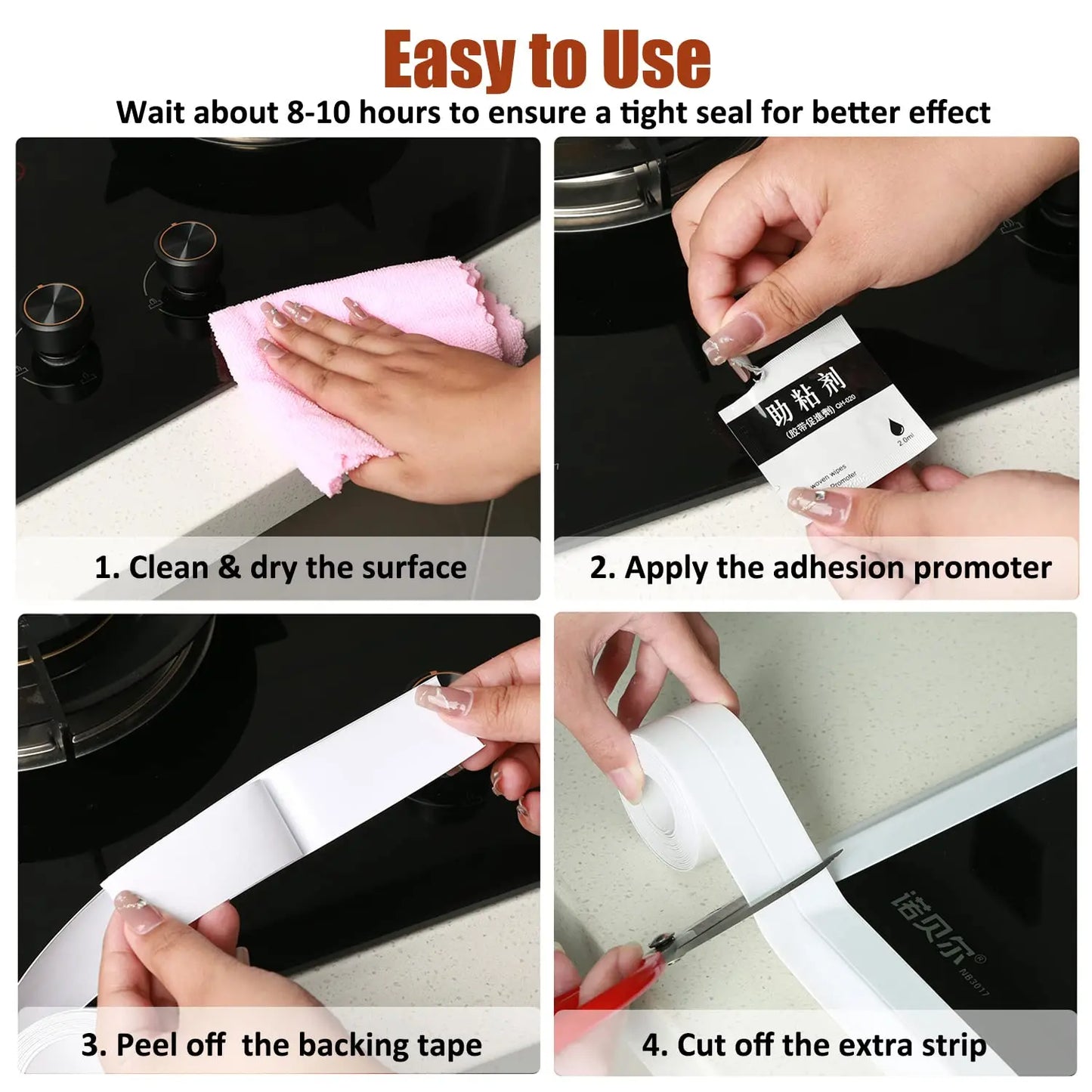 PVC Waterproof Sealing Tape Bathroom Toilet Caulk Tape Kitchen Sink Countertop Mildew Fouling Proof Sealer Self Adhesive Strip