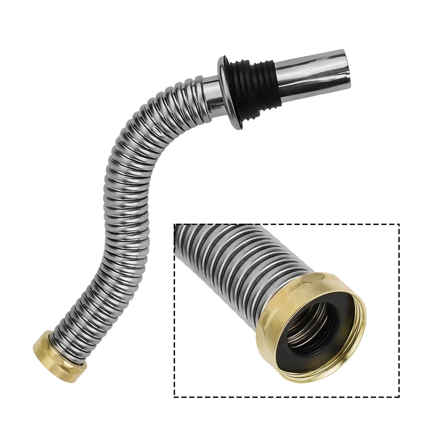 40/60cm Stainless Steel Bathroom Kitchen Sink Siphon Waste Drain Flexible Pipe Hose Home Retractable Drainage Tube