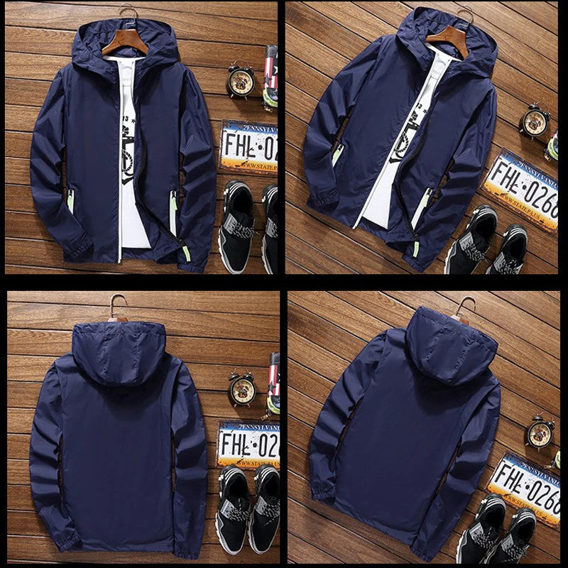 Mens Women Reflective Jacket DIY Custom Design Logo Windbreaker Zipper Jackets Coat Sunscreen Jacket Sports Pilot Oversized 7XL