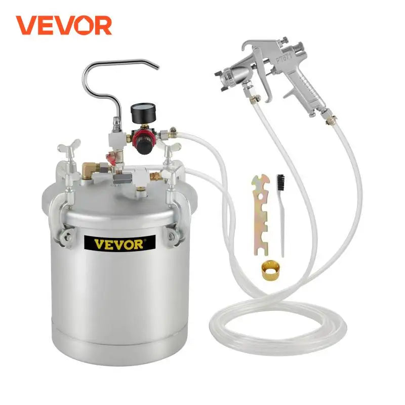SucceBuy High Pressure Paint Pot 10L15L Sprayer Tank W/ Spray Gun Hose for Home Industrial Commercial Painting Spraying Coating