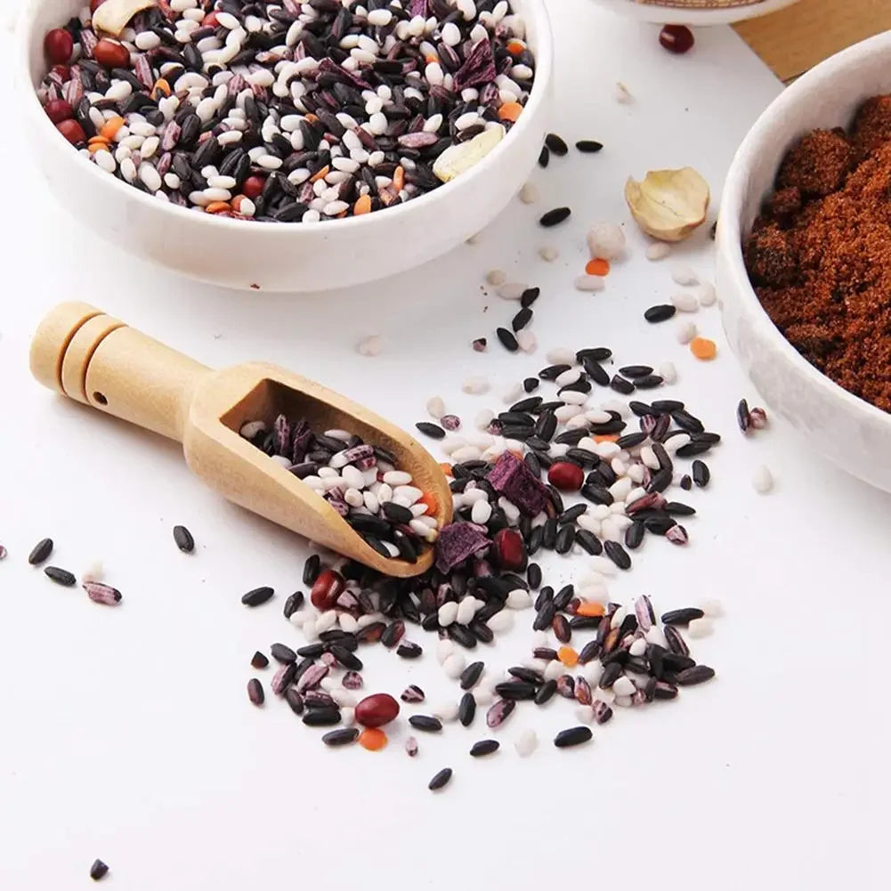 1 pc Wooden Handle Small Salt Shovel Scoop Teaspoon Ground Milk Powder Coffee Scoops Condiment Spoon