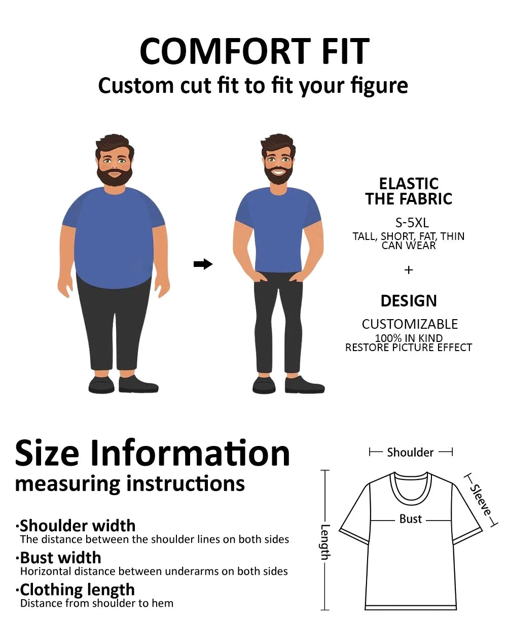 Funny Men's T-shirt Summer Outdoor Round Neck Short Sleeve Top Cartoon Print Street Loose T-shirt Men's Oversized Clothing