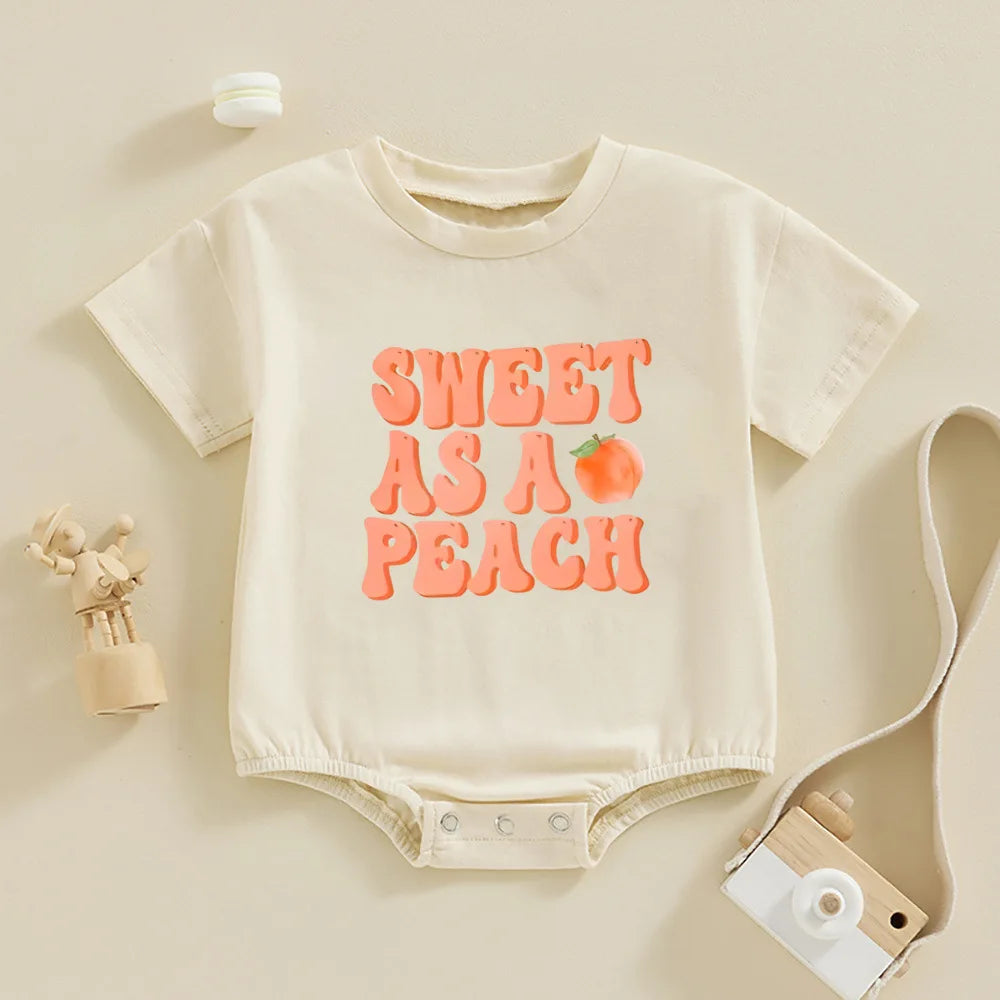 Just peachy baby romper Breathable Baby Oversized T-Shirt Romper baby Baggy Bubble Romper for new born gift