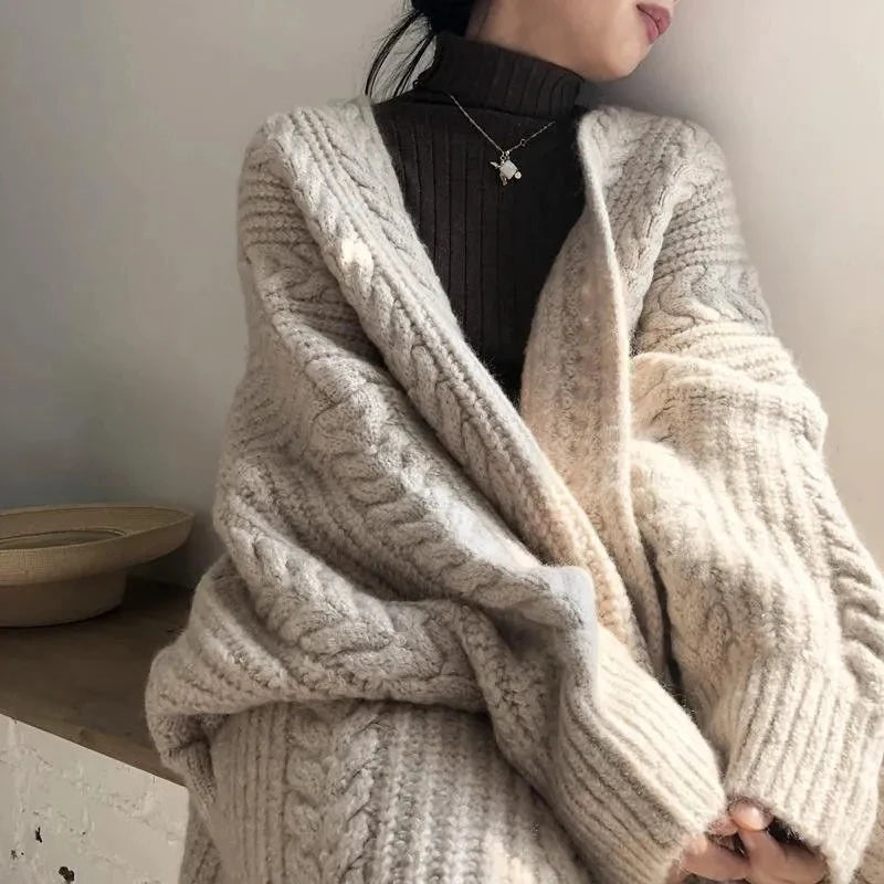 Women Sweater Cardigans Autumn Winter Knitted Jackets Korean Loose Oversized Long Sleeve Elegance Sweet Casual Coats New Basics