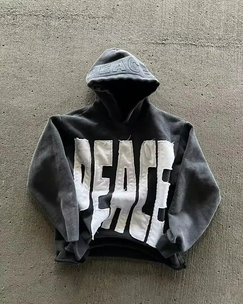 Y2K new Harajuku fashion star patch embroidery oversized hoodie women's Gothic hip-hop loose casual sports hoodie street wear