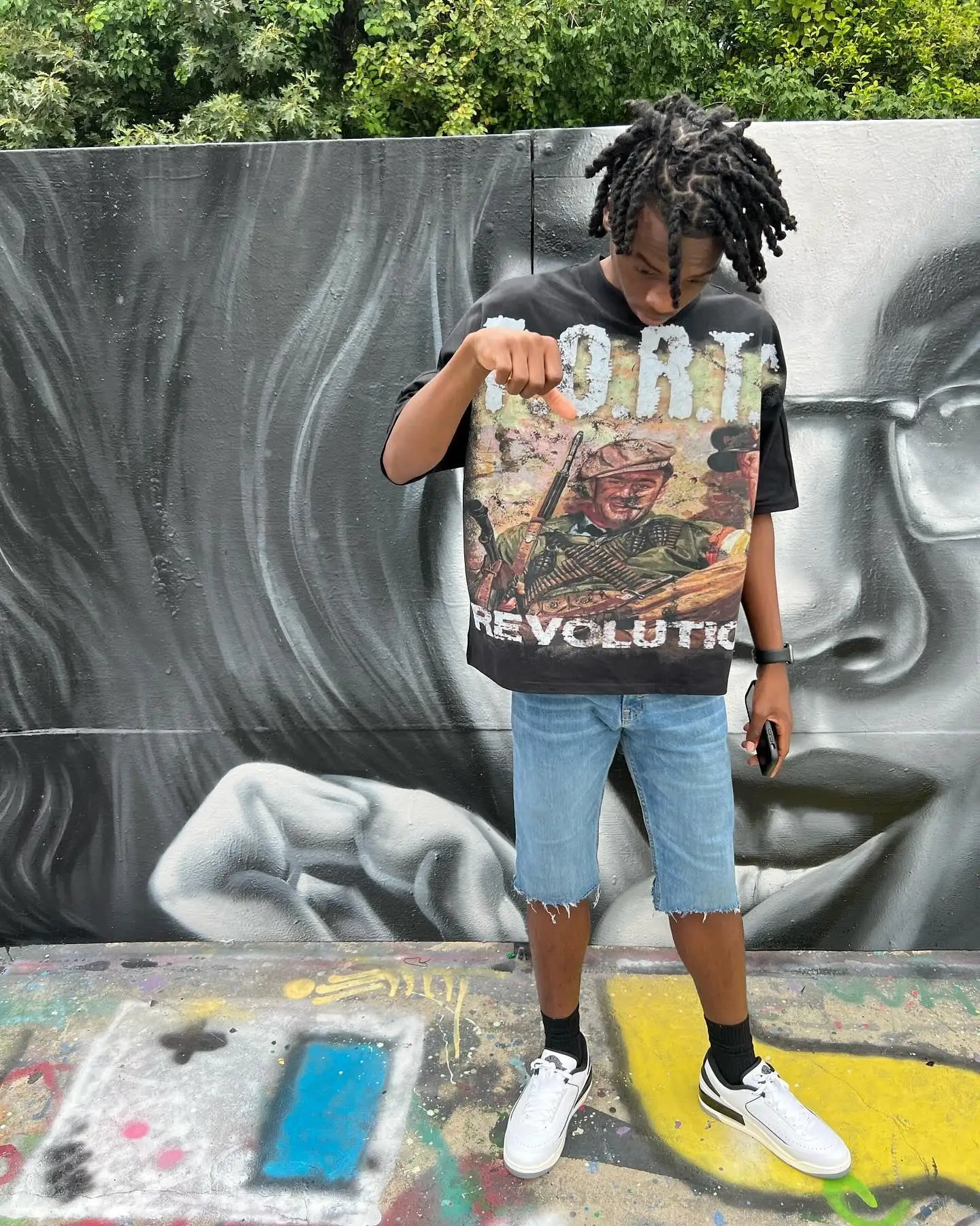 Y2k streetwear Gothic letter solid color pattern oversized T-shirt women's retro loose and versatile short sleeved shirt