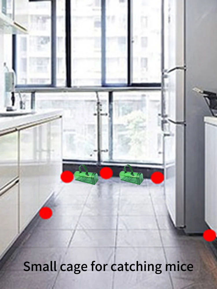 2PCS Plastic Mousetrap Bedroom Kitchen Warehouse Mousetrap With Handle Easily Catch Rats High Sensitive Pedal Trap
