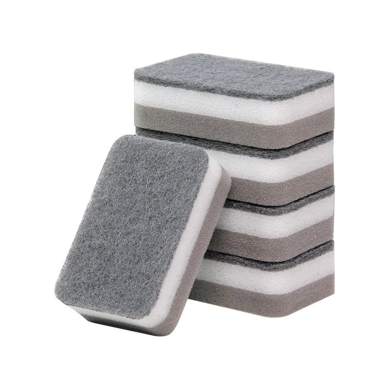 5Pcs Double-sided Cleaning Spongs Household Scouring Pad Kitchen Wipe Dishwashing Sponge Cloth Dish Cleaning Towels Accessories