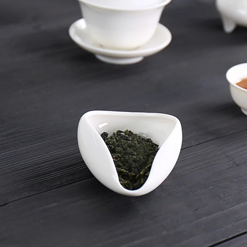 Coffee Bean Measuring Cup Ceramic Weighing Tray Coffee Powder Dosage Tray Suitable for Home Cafe Simple Coffee Tray Accessories
