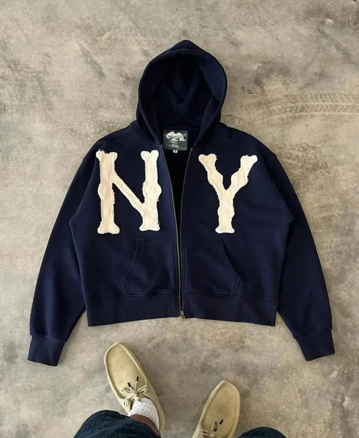 Oversized Sweatshirt Women Y2k American High Street Trend Jacket Men Letter Embroidered Zipper Hoodie Harajuku Fashion Retro Top