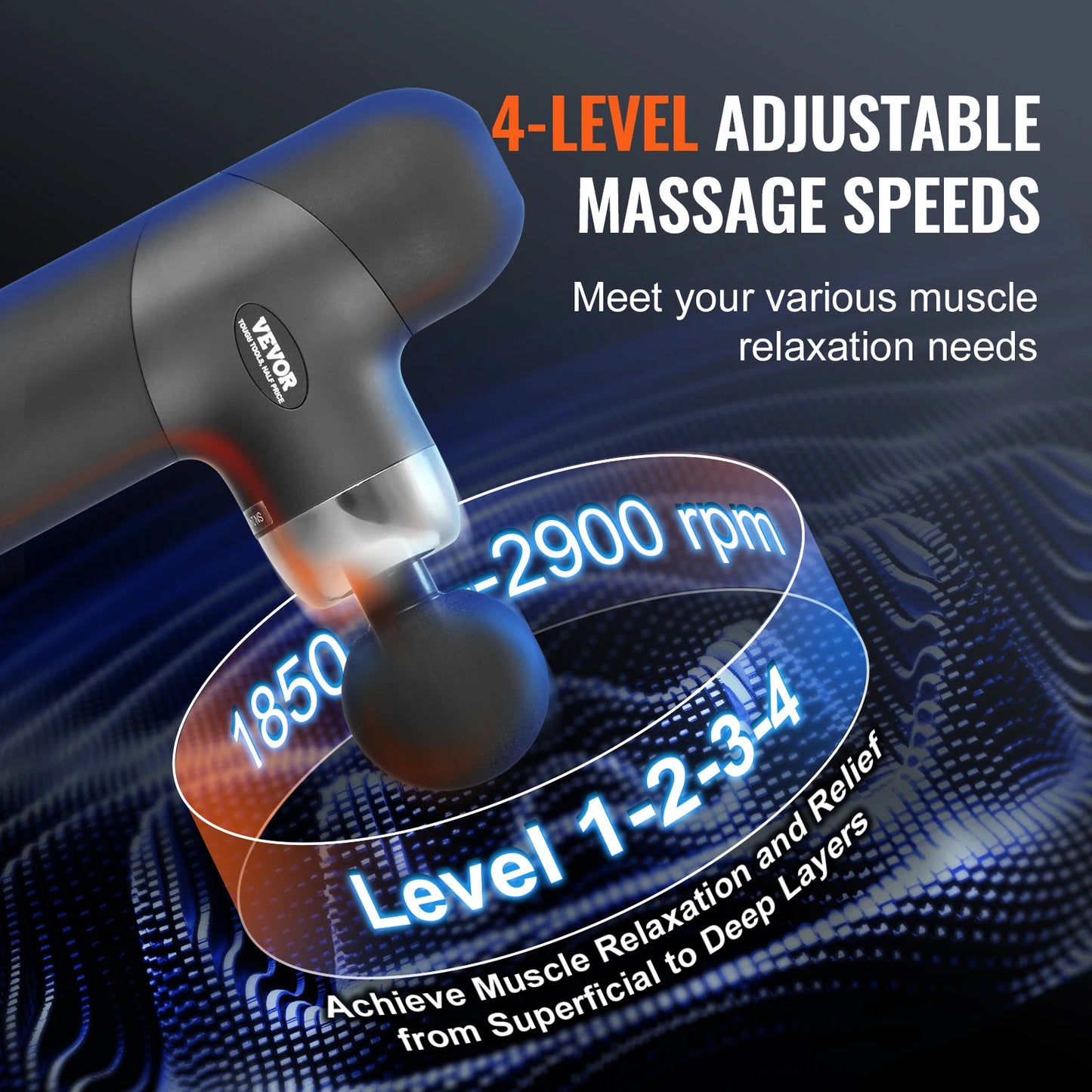 VEVOR Mini Massage Gun Deep Tissue Percussion Muscle Massage Gun Portable for Athletes Small Massage Gun Handheld for Relief