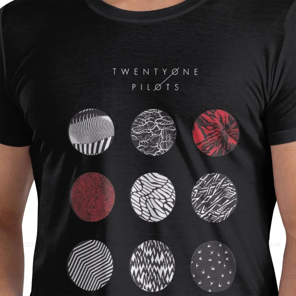 Twenty One Pilots Men's round neck Oversized T-shirt,Hip Hop,Tee shirt Novelty all the year round Gift