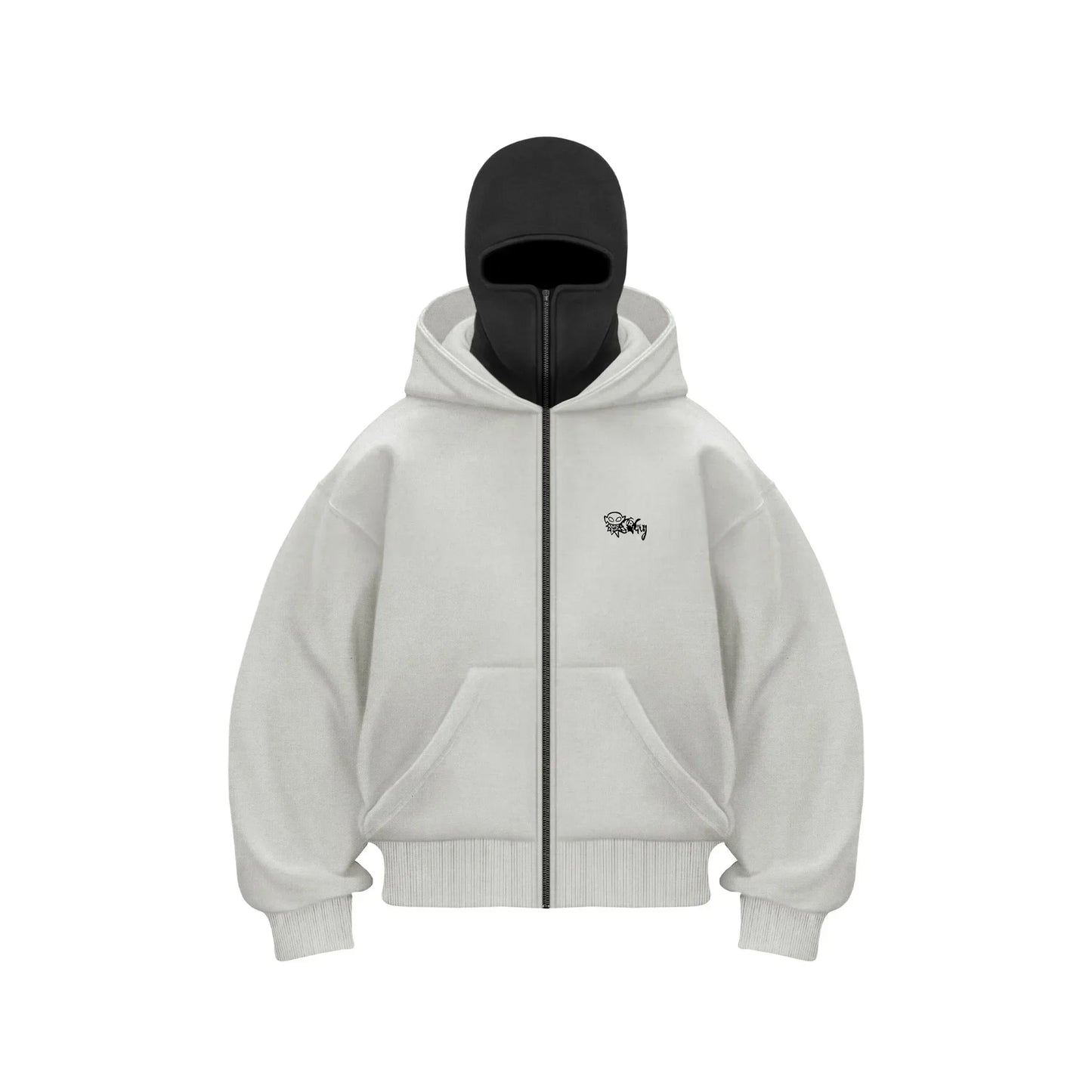 Y2K Zip up Hoodie vintage Double Hat resistant Gothic Printing Oversized Hoodie Men Women Hip hop Fashion Streetwear Jacket top